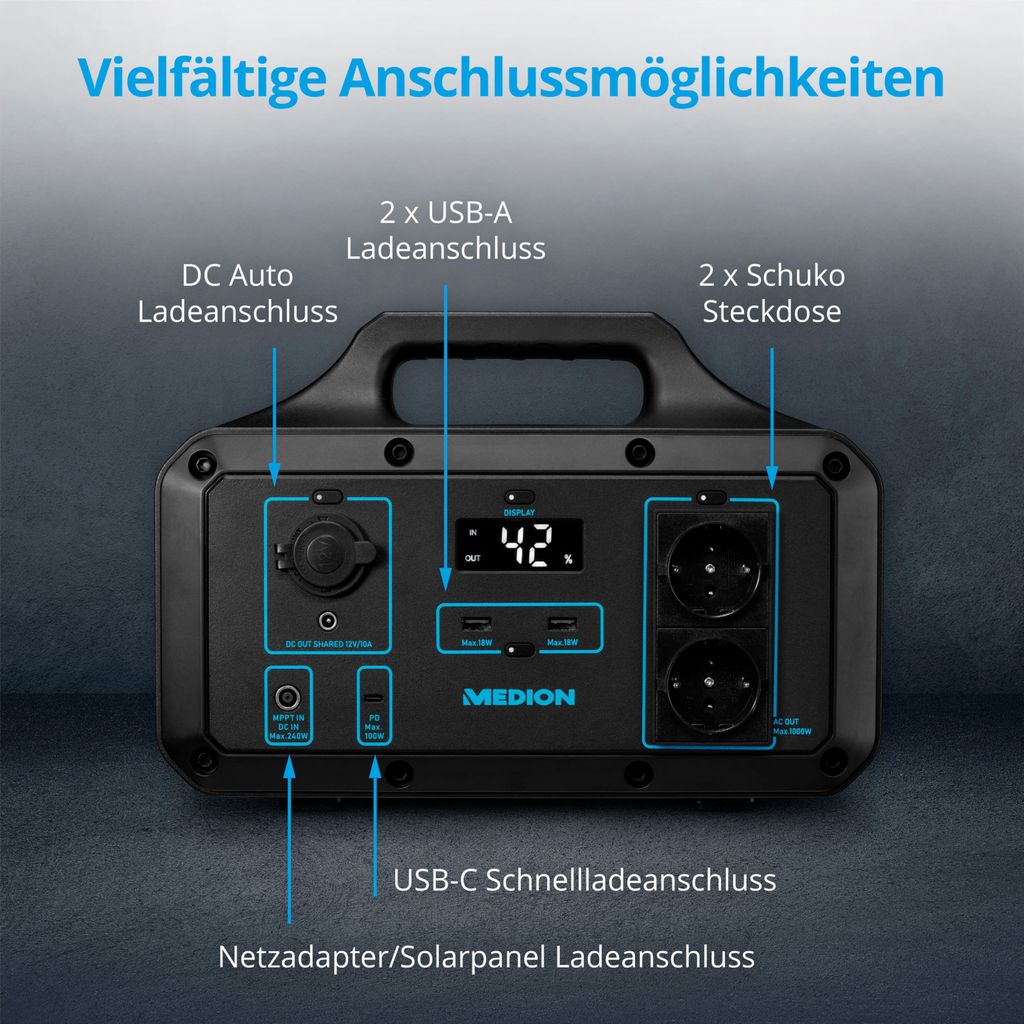 MEDION Power Station S69500 (MD46500), Premium LifePo4 Produktbild 6