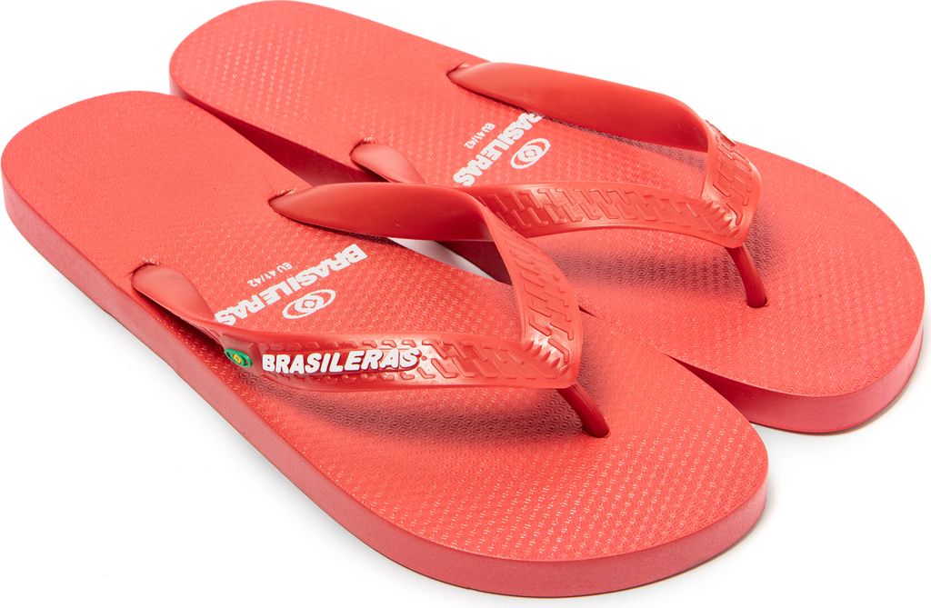 BRASILERAS Herren Zehensandalen mit rutschfester Sohle bequem schuhe strand/schwimmbad/stadt rot 45/46 EU - UBCPOM