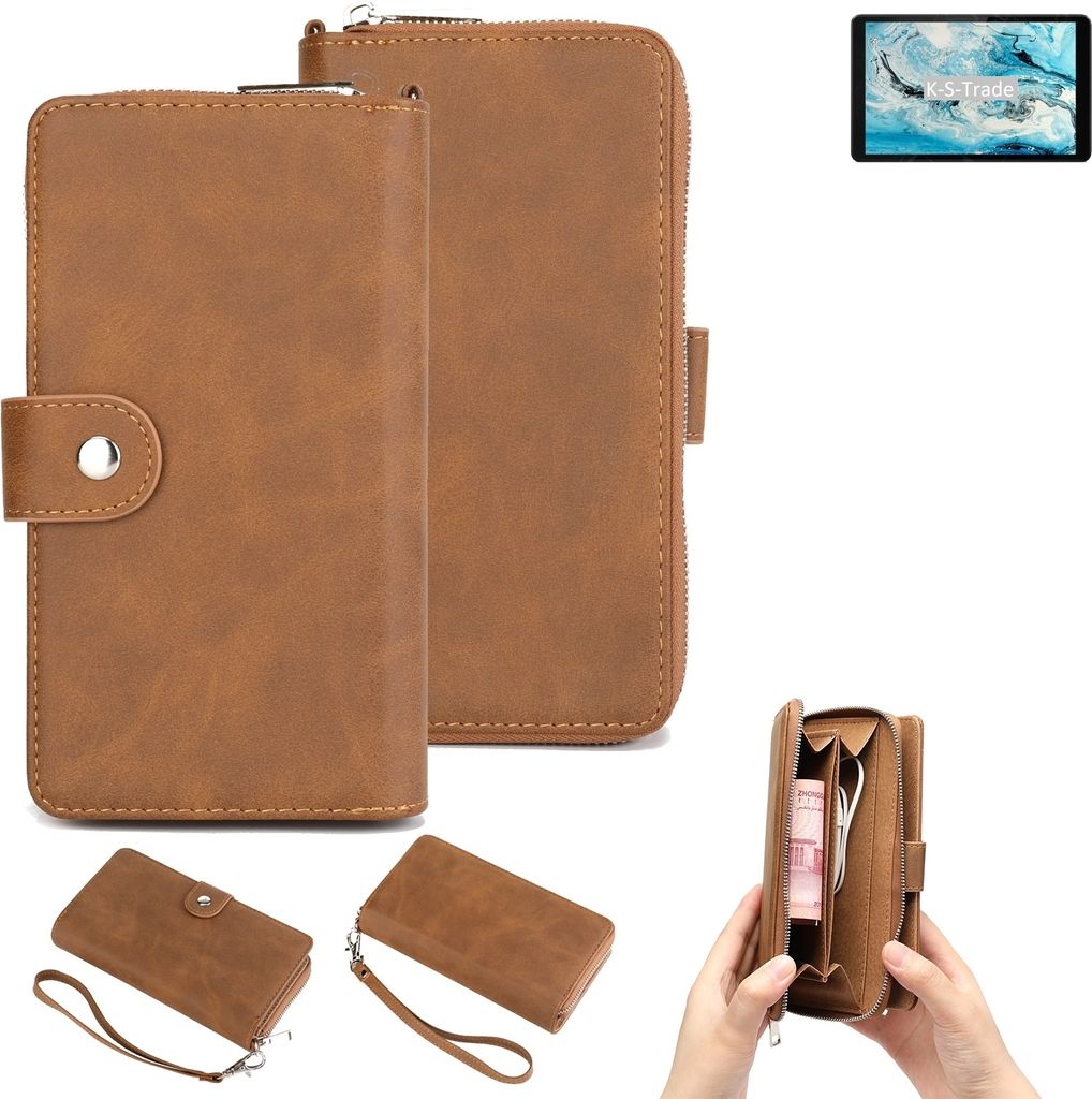 K-S-Trade Handyhülle Schutzhülle kompatibel mit Huawei Enjoy 20 5G & Portemonnee Tasche Handytasche Case Etui Geldbörse Wallet braun (1x)