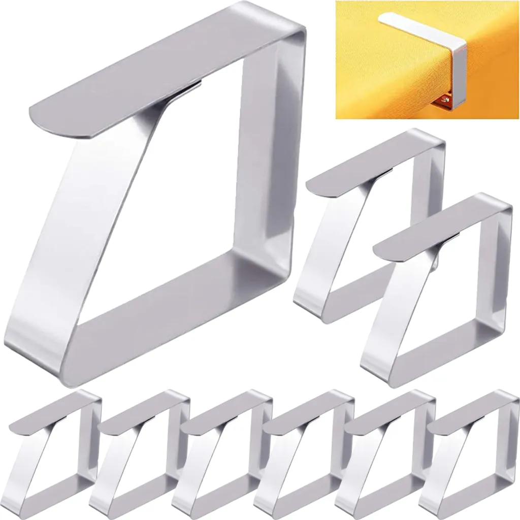 10 Stück Tischdeckenklammern Transparent - Rutschfeste Halterungen