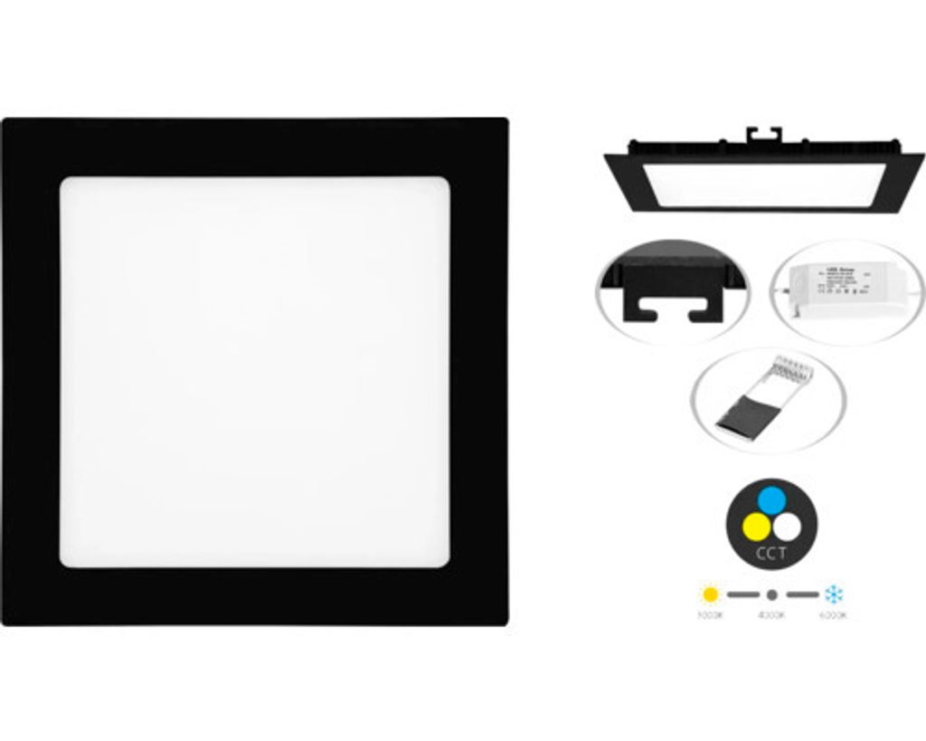 Luminaire LED encastrable LED-WSQ-CCT/18W/CR, panneau SMD Image du produit 