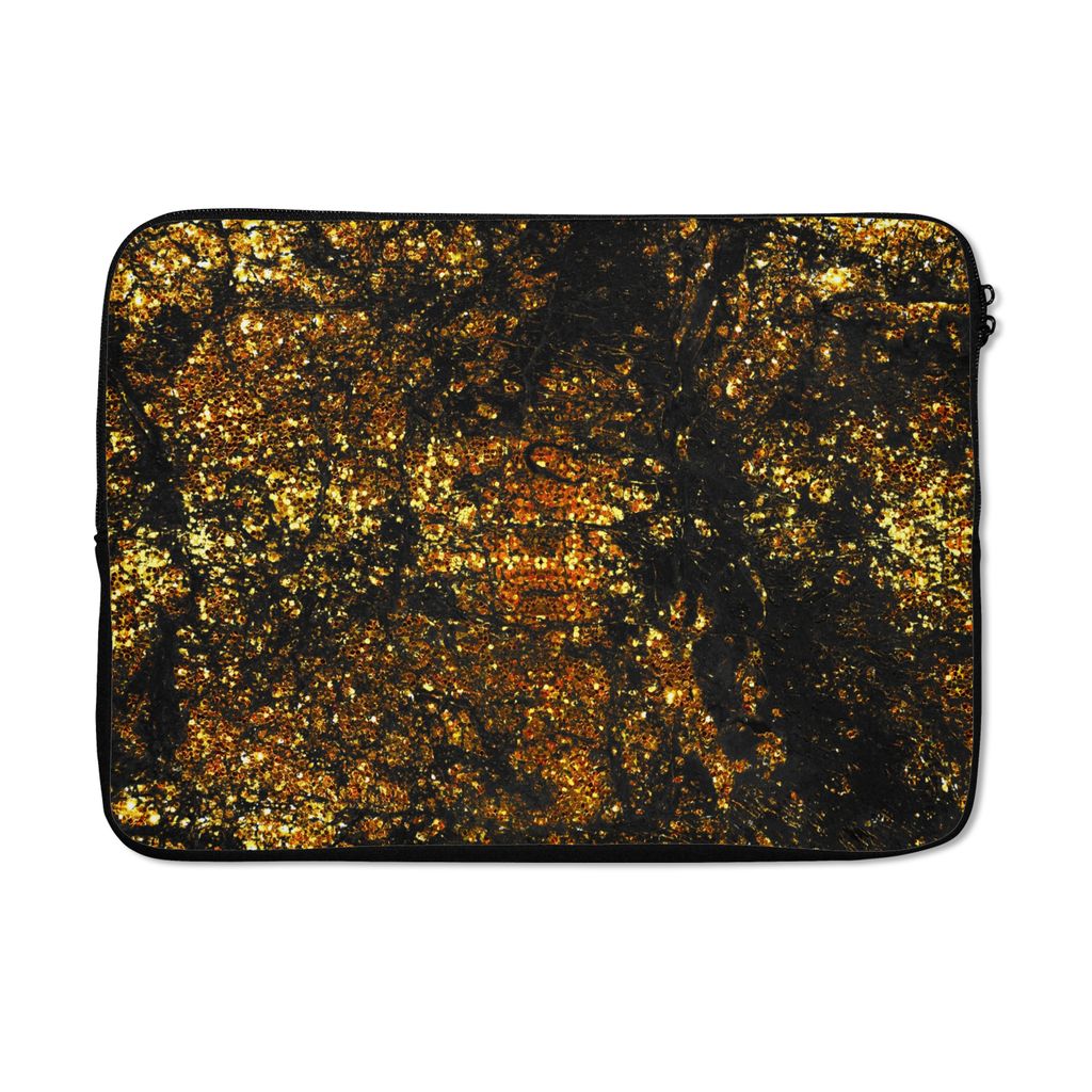 MuchoWow Laptop Hülle 14 ZollMarmor - Glitzer - Gold Laptoptasche - Laptoptasche - Stoßsicher - Schutzhaube