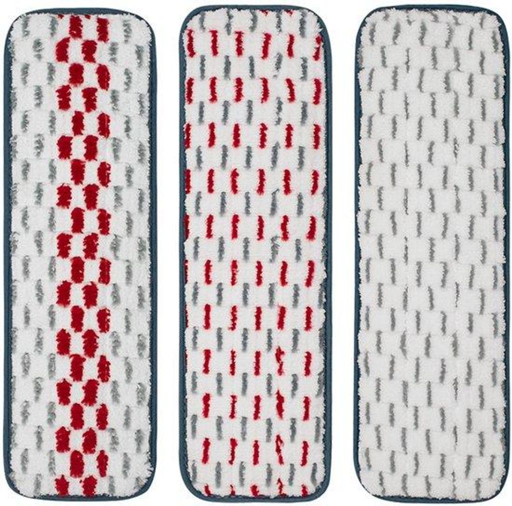 Microfiber-Mop-Ersatzkissen für Swiffer PowerMop, für nasses und trockenes Gebrauch, rote und graue Farbe, grau und rot