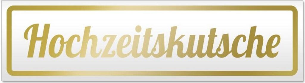 Kiwistar Hochzeitskutsche Magnetschild Schild magnetisch - 45cm Gold - Magnetfolie für Auto PKW Kfz