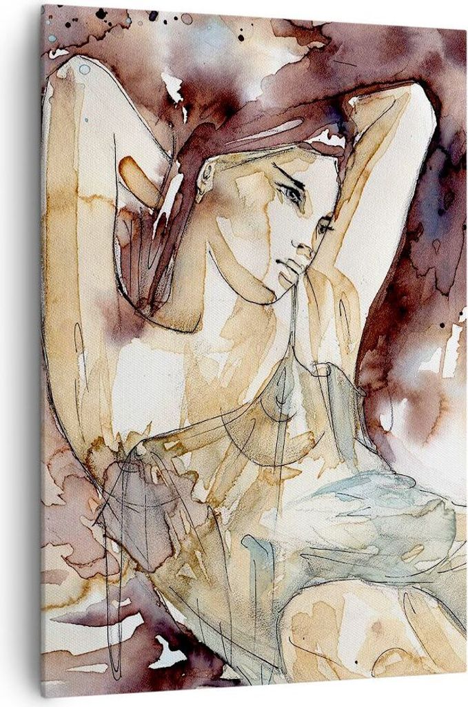Bild auf Leinwand - Leinwandbild - Einteilig - Frau Modell - 70x100cm - Wand Bild - Wanddeko - Wandbilder - Leinwanddruck - Kunstdruck - Wanddekora...