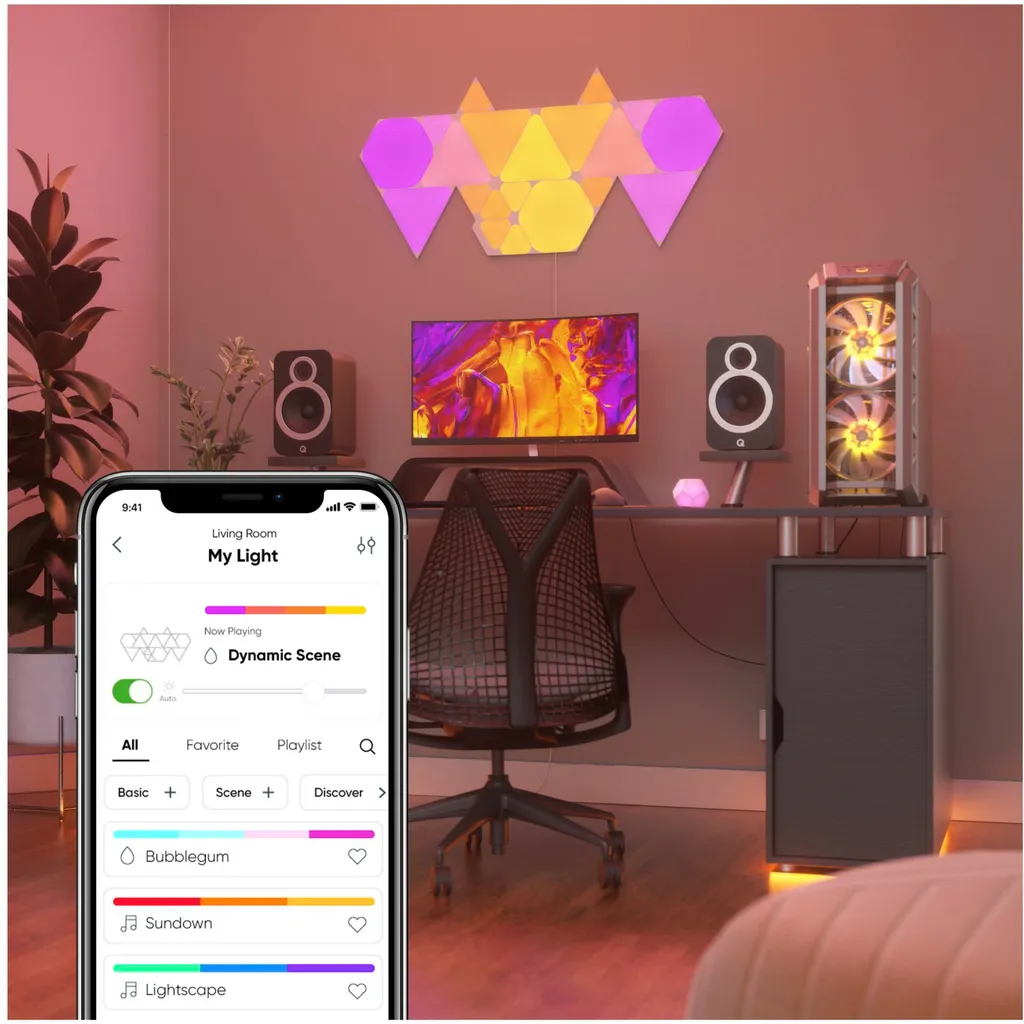 Kit extension Nanoleaf Shapes triangles connectés et tactiles - 9