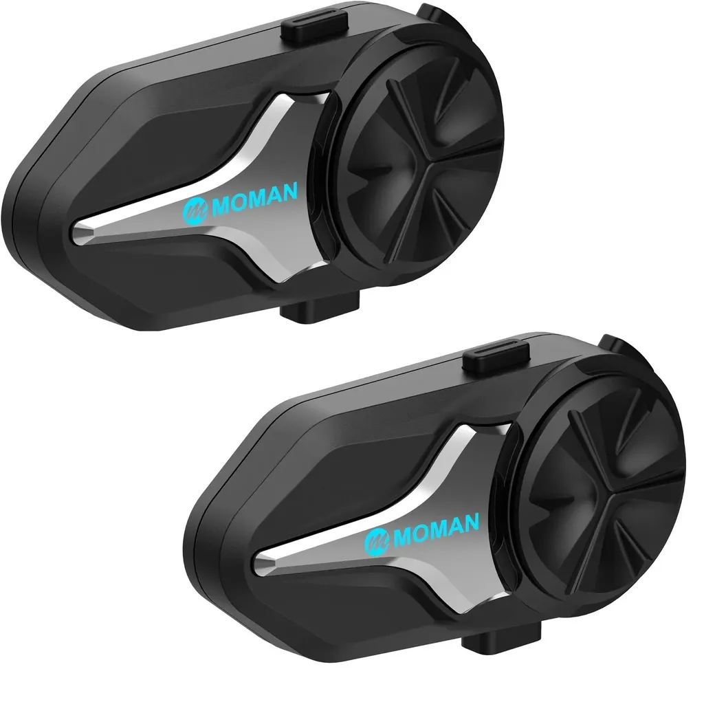 Intercom moto Bluetooth longue portée 2 km, étanchéité IP65, lot de 2