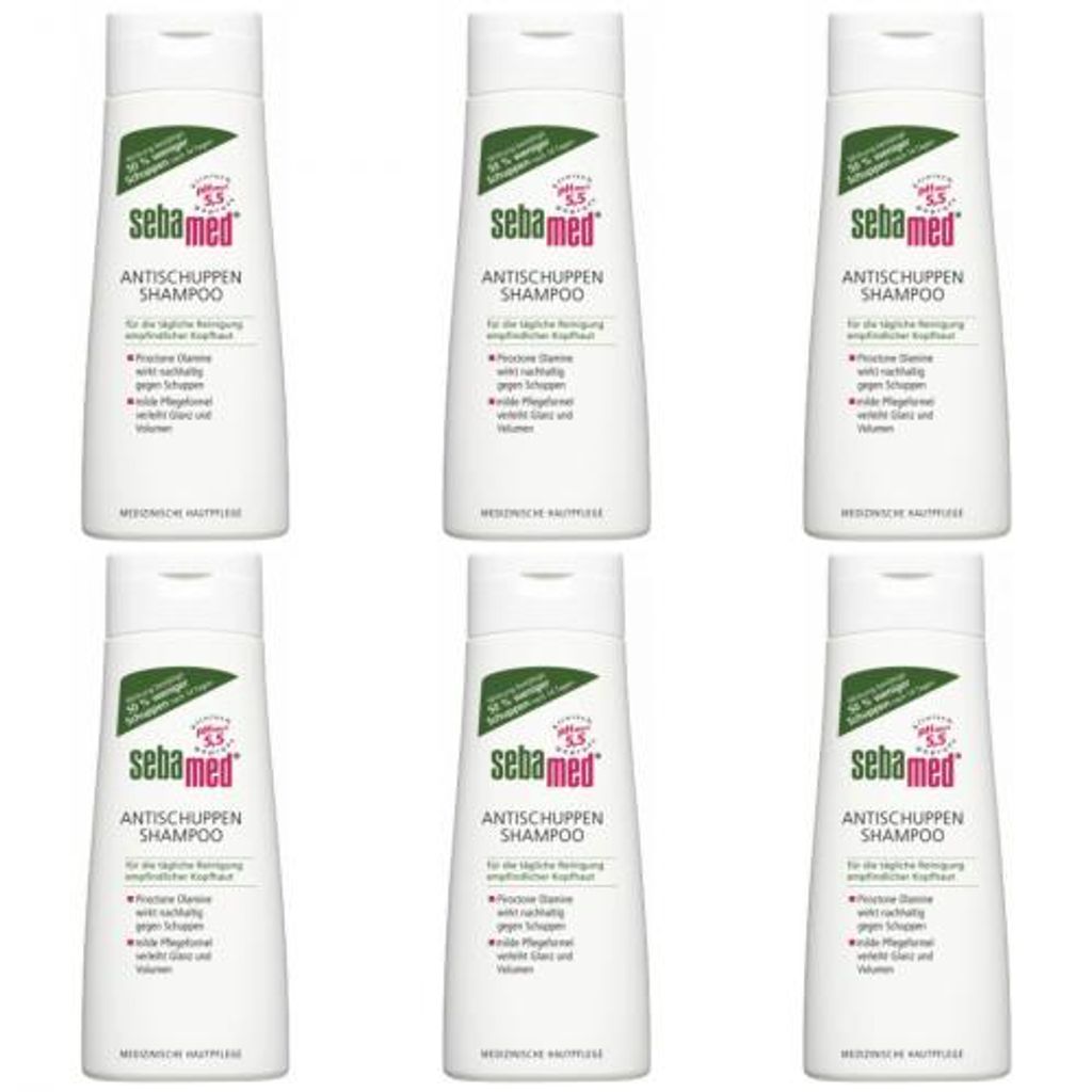 6 x Sebamed Anti-Schuppen-Shampoo 200ml Flasche
