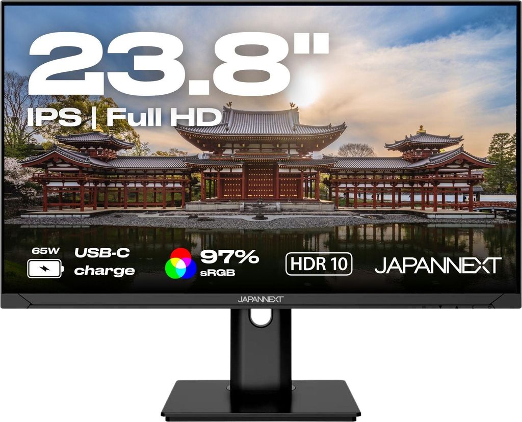 JAPANNEXT JN-IPS238FHDR-C65W-HSP 16 9 HDMI/DP FHD - Produktbild 