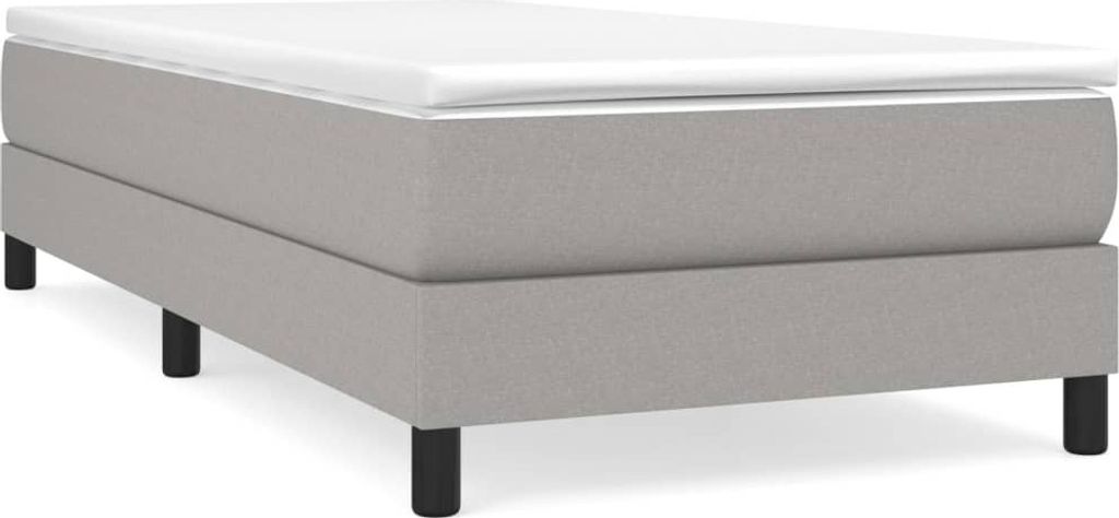 vidaXL Sommier tapissier gris clair 90x190 cm tissu Image du produit 