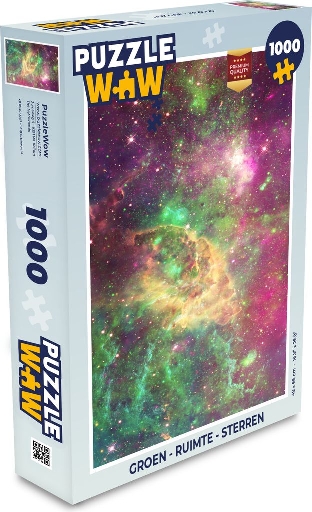 MuchoWow Puzzle 1000 Teile Grün - Raum - Sterne - Spielzeug - Alt und Jung - Spiele - Puzzeln