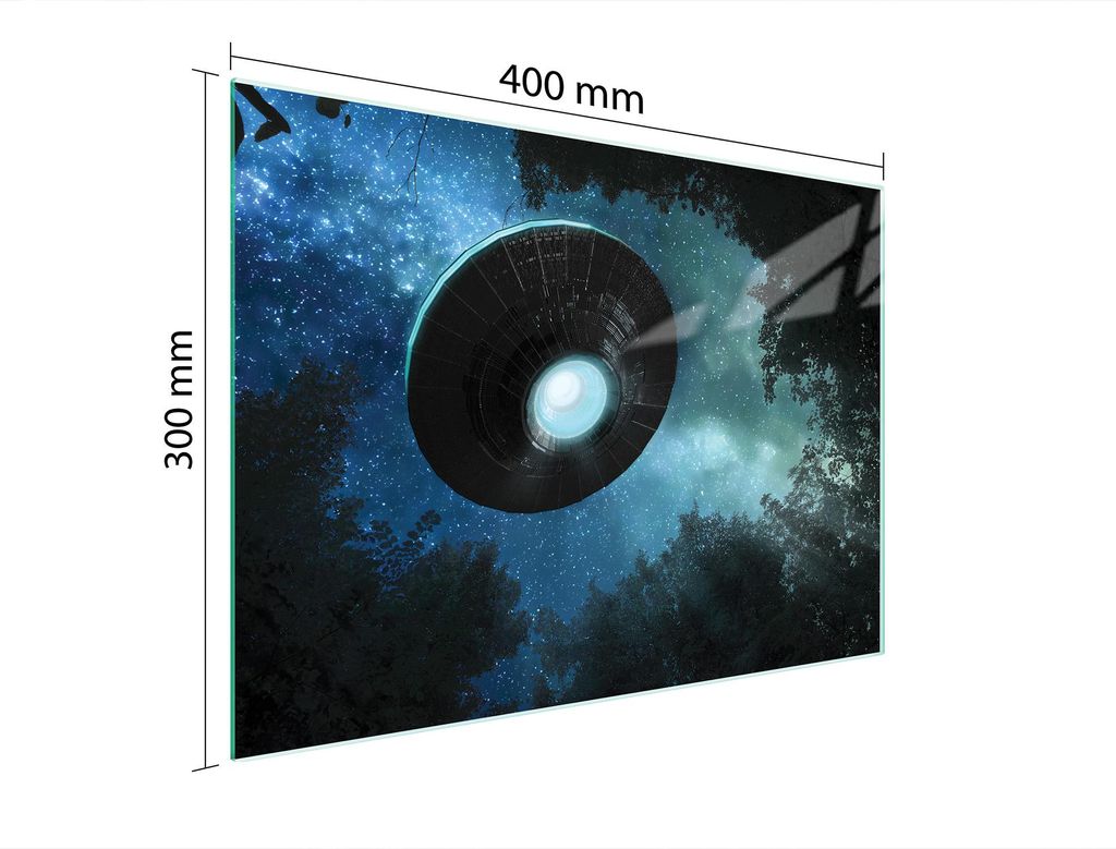Schneidebrett Herdabdeckplatte Multiglasschneidplatte 40x30 cm UFO Blau