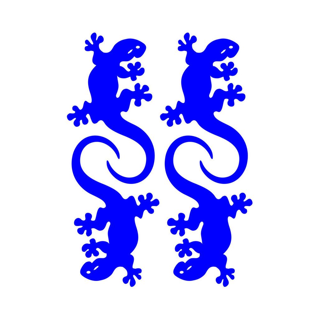 Sticker Aufkleber Reflektierend Gecko Blau