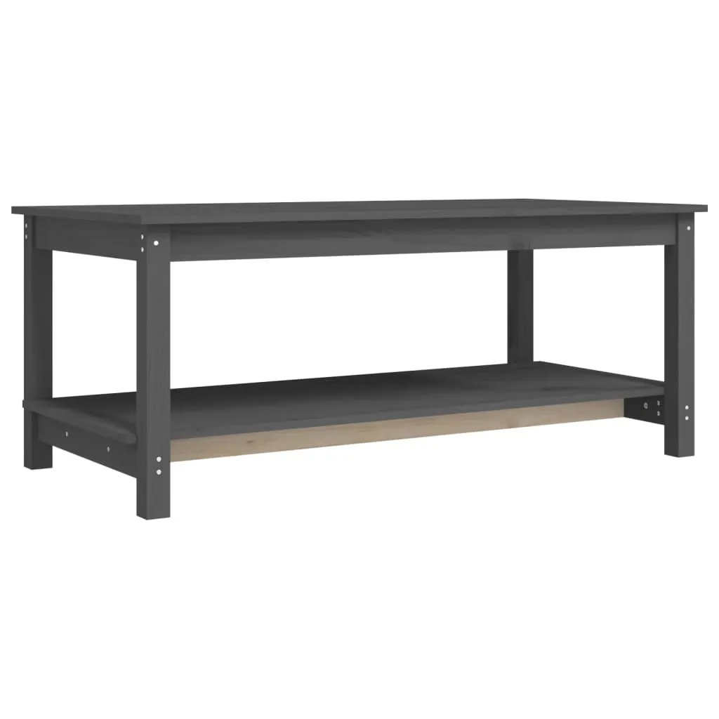 Tavolino Grigio 110x55x45 cm in Legno di Pino Massiccio | Design Rustico