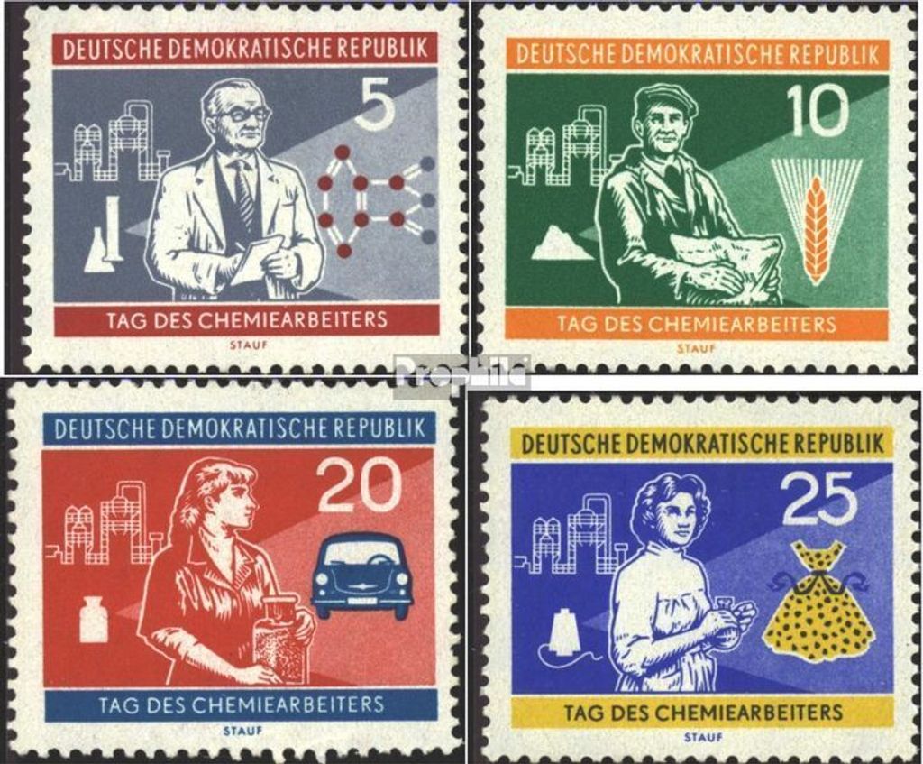 Briefmarken DDR 1960 Mi 800-803 (kompl.Ausg.) FDC Tag des Chemiearbeiters