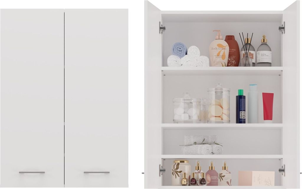 Bad-Hängeschrank MARGO – mattweiß Produktbild 