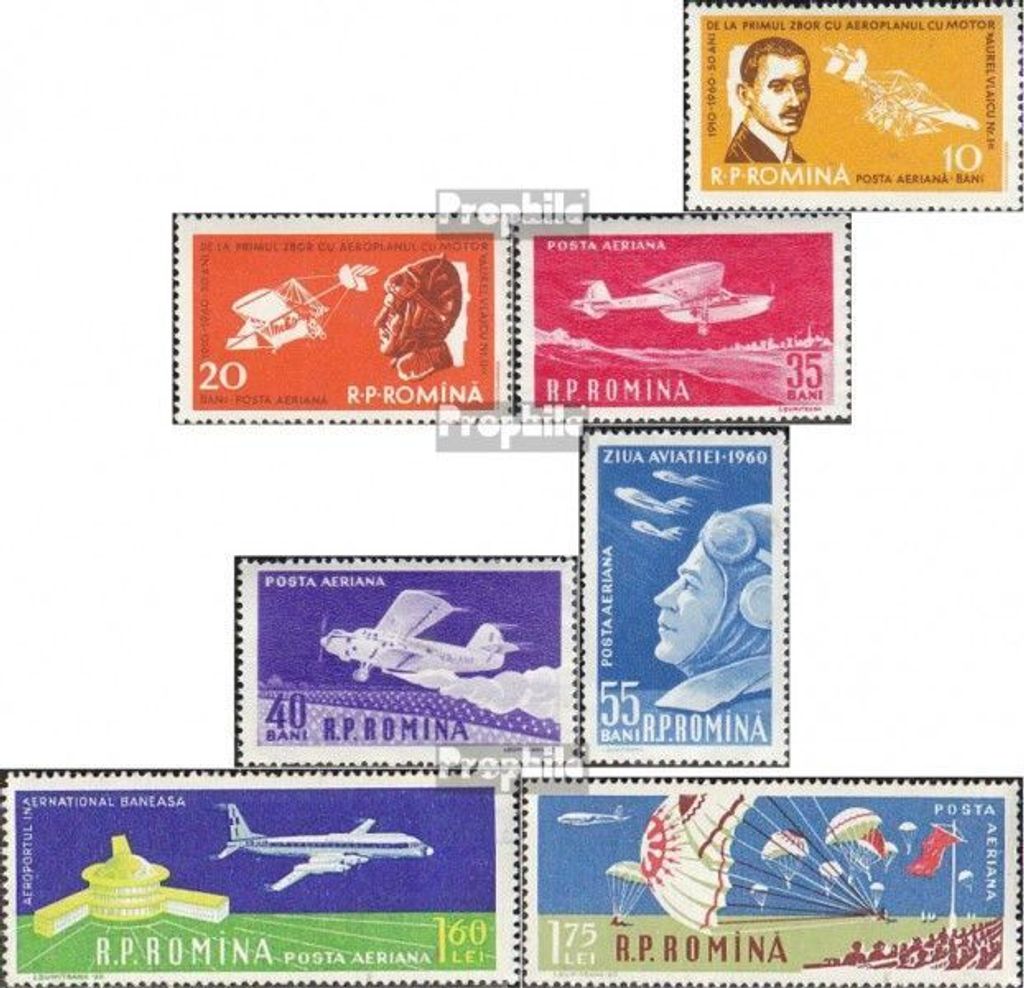 Briefmarken Rumänien 1960 Mi 1861-1867 (kompl.Ausg.) postfrisch Erstflug