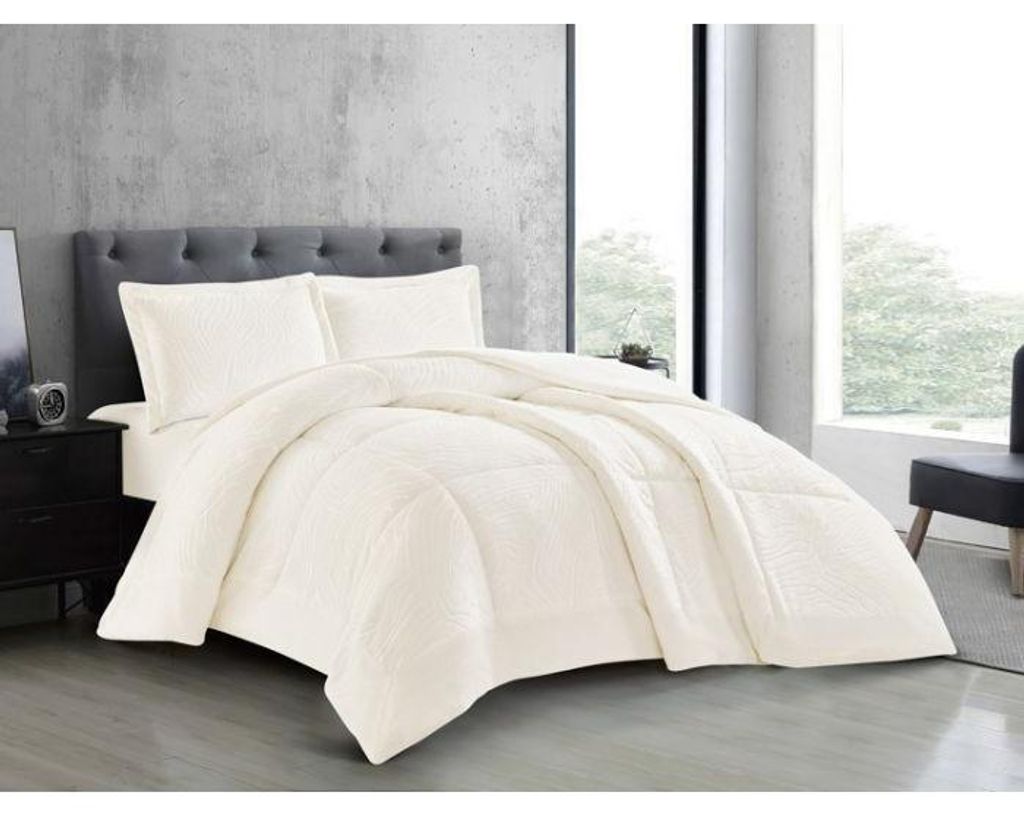Lavella - Bettüberwurf-Set - Nazli - Flanell - Weiß - 3-teilig 260 x 240 cm