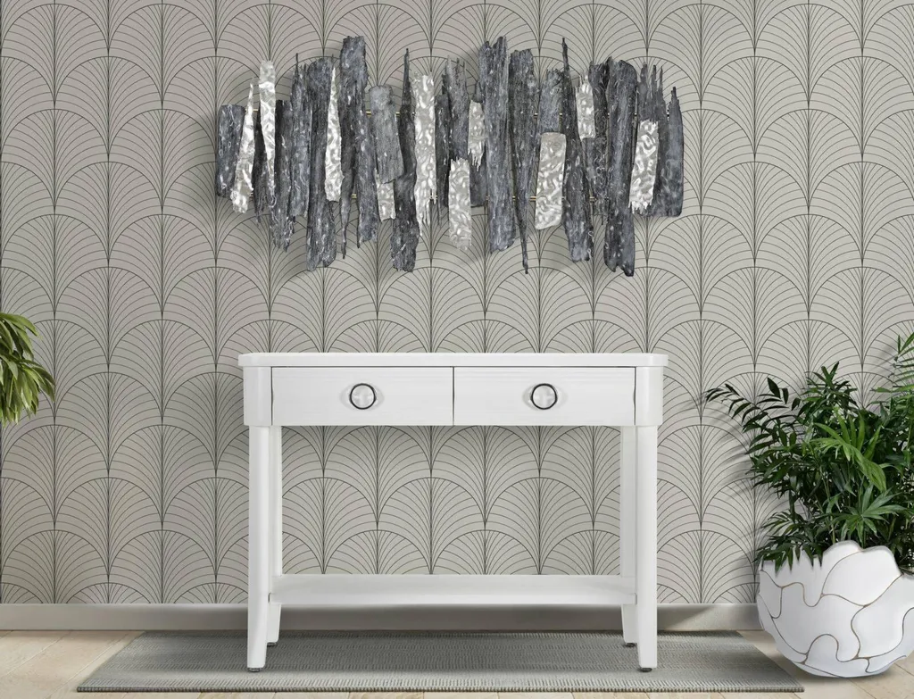 Table Console d'Entrée Blanche Bakar 110 cm avec Tablette Inférieure - 2