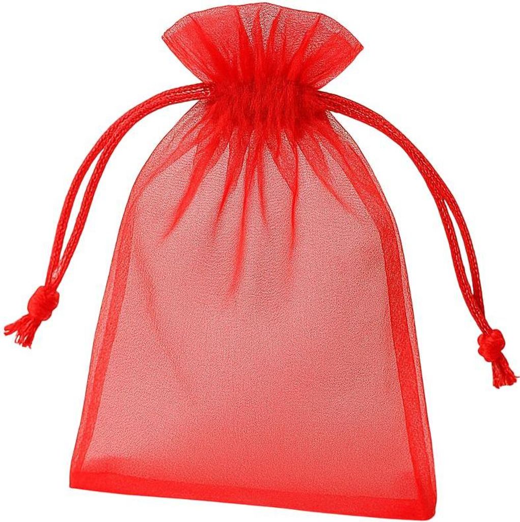 Elegante rote Organza Beutel - 10x12cm, 10 Stück für stilvolle Geschenke KP38485