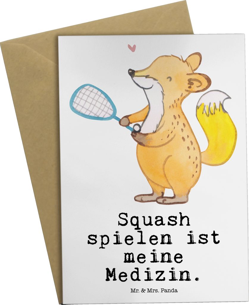 Mr. & Mrs. Panda firmungskarte Fuchs Squash spielen - Weiß Produktbild 