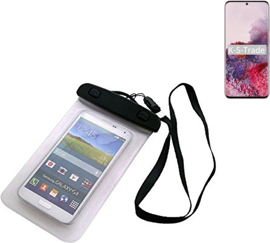 K-S-Trade Schutz Hülle Handy Hülle Kompatibel mit Samsung Galaxy S20 5G SD865 Beach Bag wasserdicht 16cm x 10cm Schutzhülle Staub Sand Flachwasser