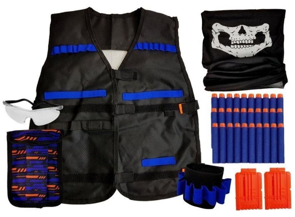 Leantoys Outfit Kommando-Set Verkleidung Kostüm für ein Kind Patronen Brille Schal Weste