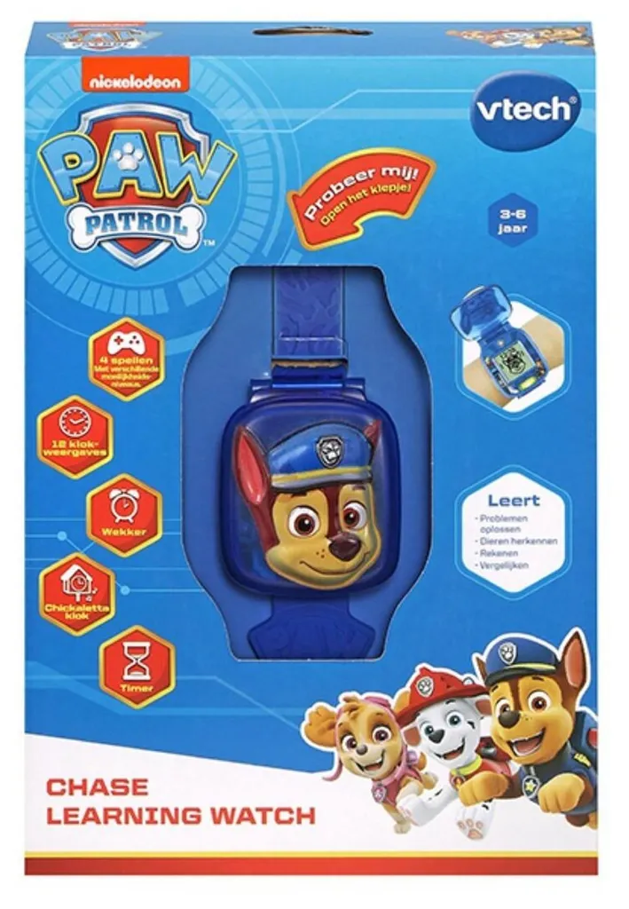 Réveil Enfant Éducatif Chase Vtech avec Chronomètre et 4 Jeux Inclus