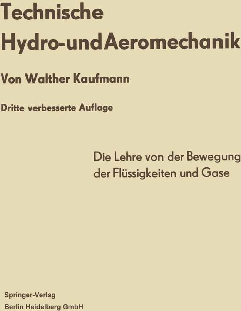 Technische Hydro- und Aeromechanik