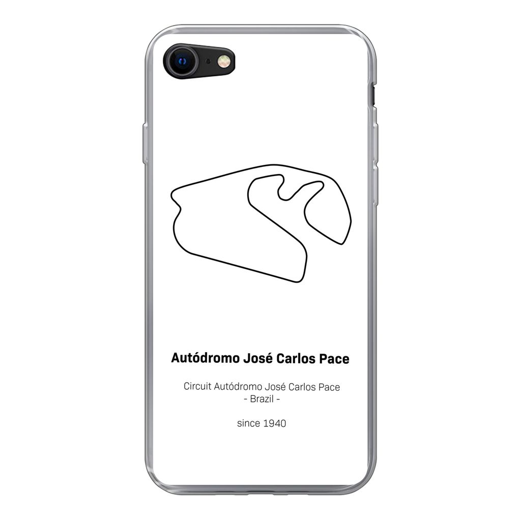 MuchoWow Handyhülle Schutzhülle Hülle für iPhone SE 2022 Brasilien - F1 - Rennstrecke Silikon Softcase Handy Hülle - Schutzhülle