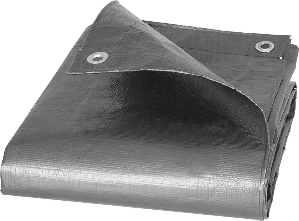 Bâche indéchirable anti-UV 180g avec œillets métalliques gris 2x3m