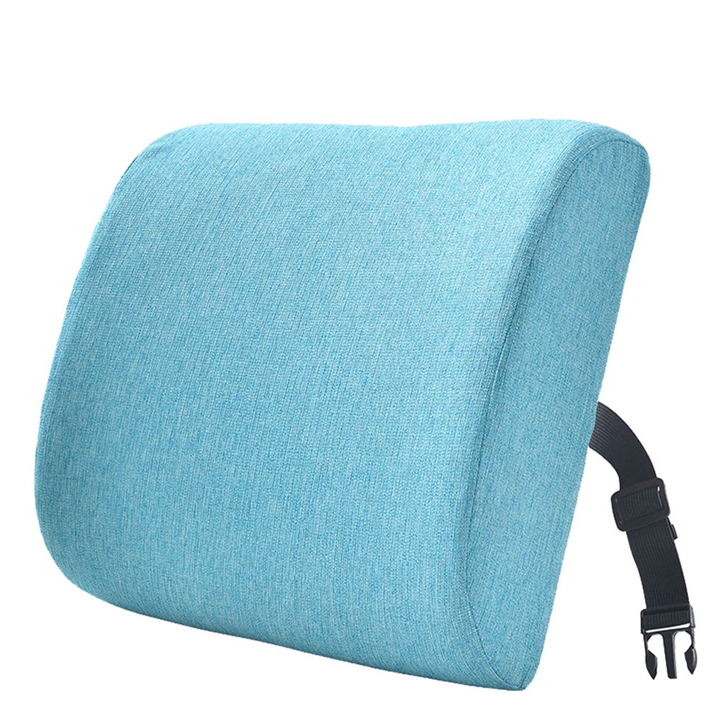 Rückenpolster super weicher Verschleiß resistenter Baumwollflachs -Lendenkissen Memory Foam Sitzkissen für Zuhause-Himmelblau