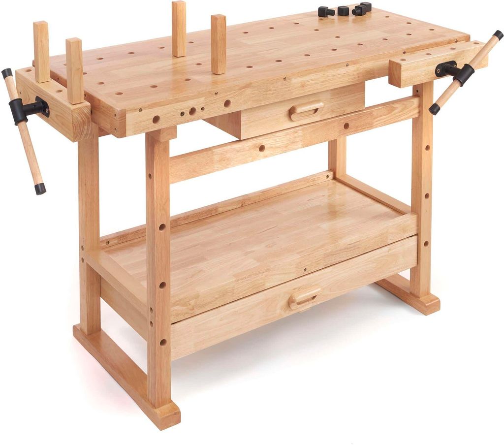 Banc Extérieur Bigto Bois Et Fer Forgé - 122x51x73cm - 110kg Charge Max