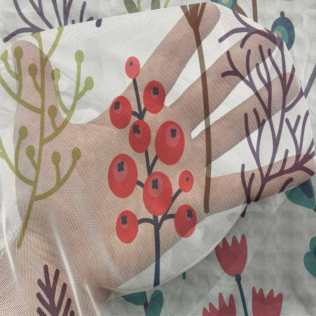 ABAKUHAUS Arazzo botanico, Simpatico motivo autunnale a tema naturale Design sintetico Rami frondosi colorati, Arazzo in raso setoso per soggiorno e camera da letto, 160 cm x 274 cm, Colore guscio d'uovo e multicolore - 3
