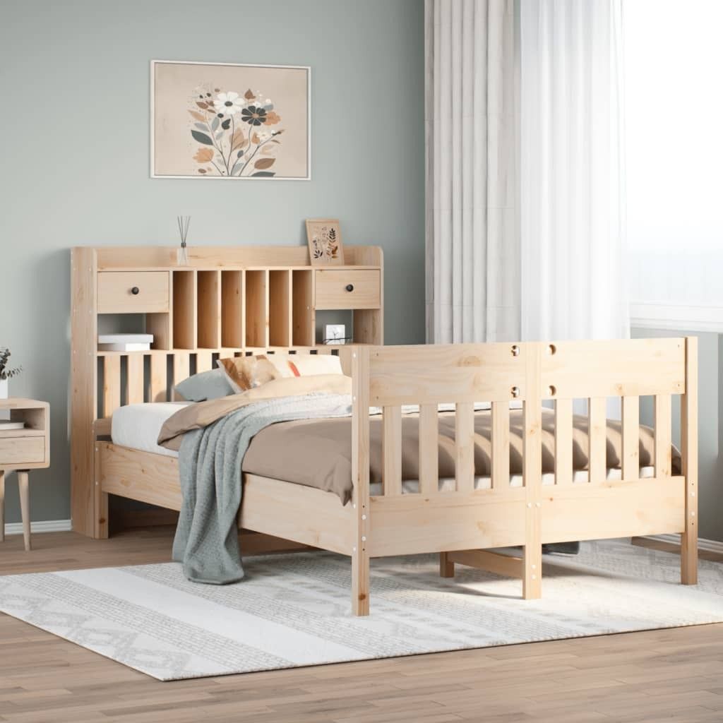 Maison Exclusive - Massivholzbett ohne Matratze 135x190 cm Kiefernholz