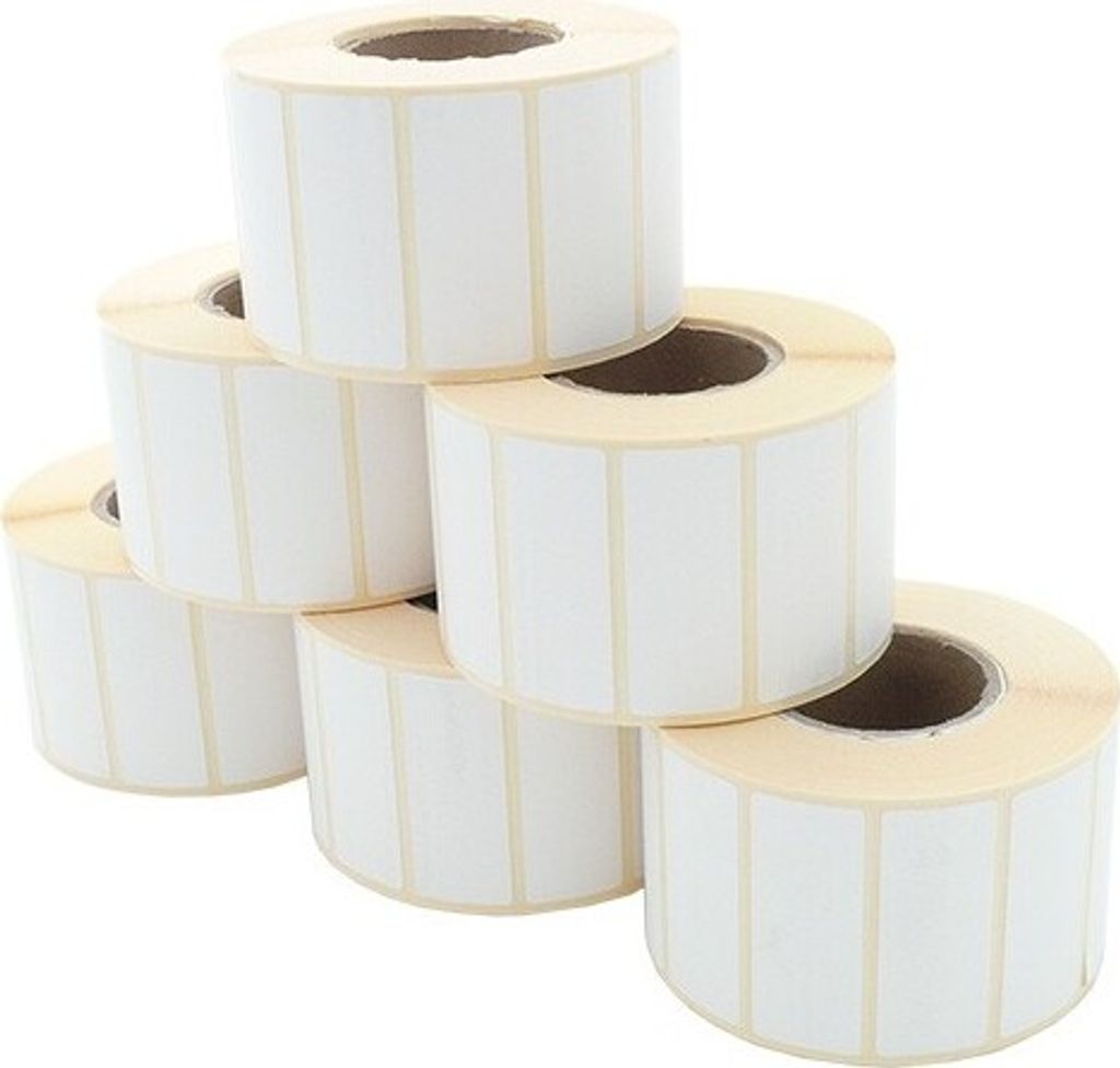 Etikettenrolle - Thermodirekt 50 x 20mm, D105mm, Kern 40, 1500 Etiketten/Rolle, permanent