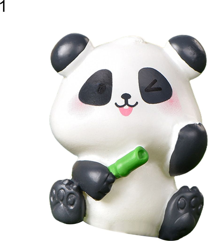 zarte Panda Figur Cartoon Casting Resin Entzückende Panda Miniatur für Feengarten-1