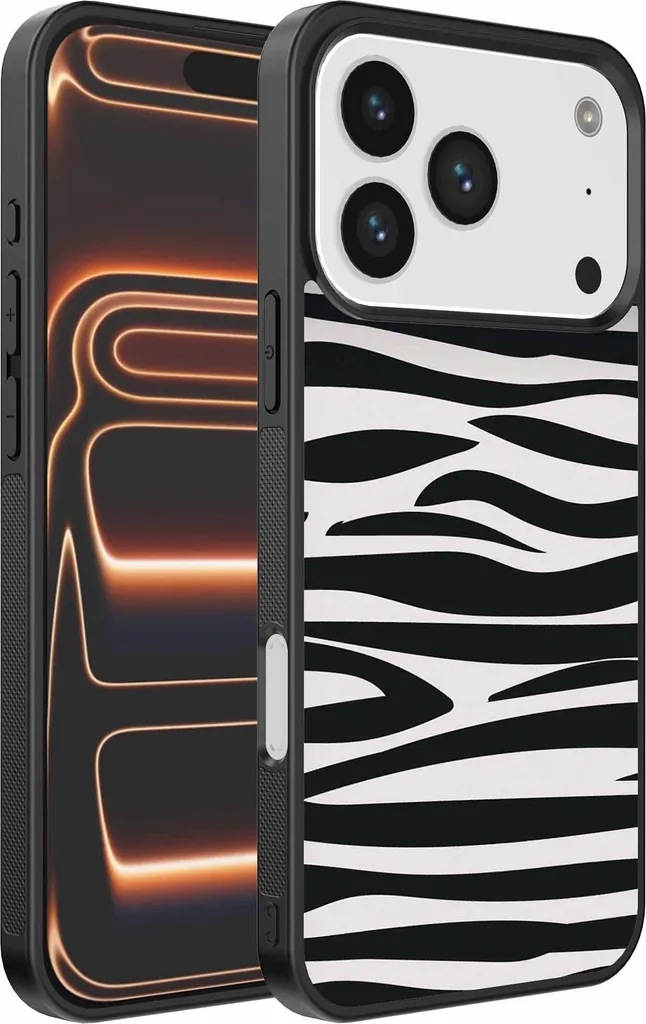 Adatto per iPhone 17 Pro Max Custodia per telefono con stampa zebrata - Custodia in TPU con design zebrato - Nero Bianco - Smartphonica