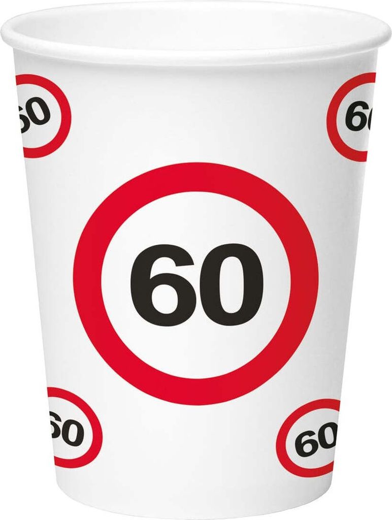 8 Verkehrsschild 60 Pappbecher 350ml