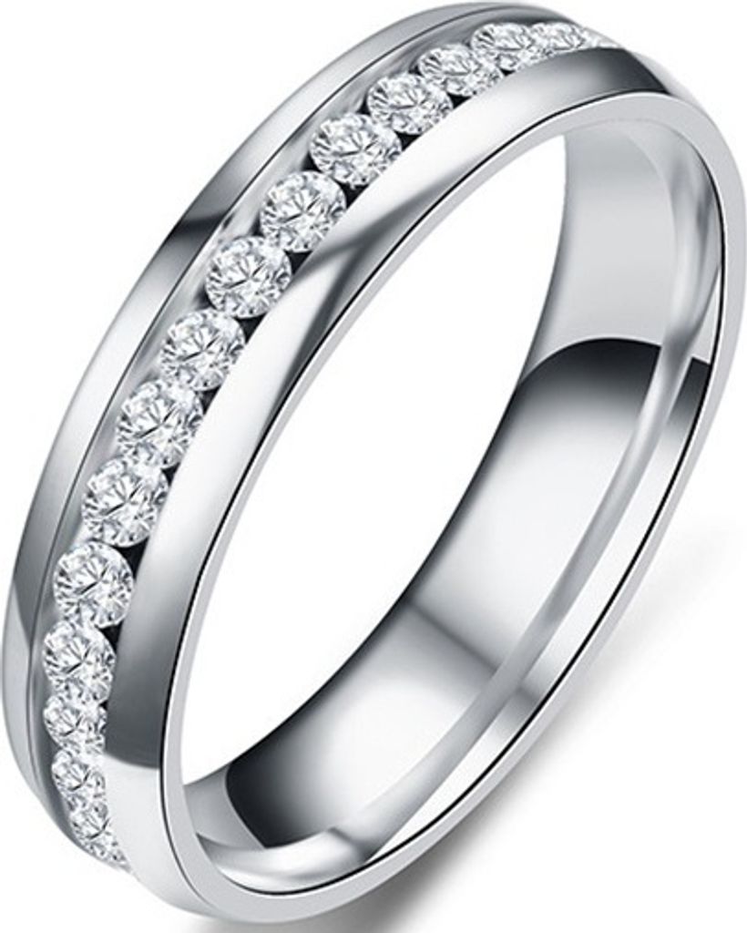 Eleganter Ring Endless aus Silber mit Zirkonen - Größe 52mm KP3361