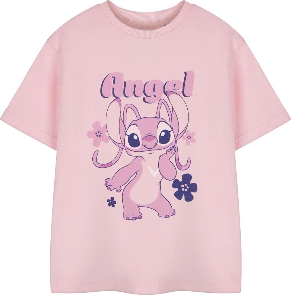 Lilo & Stitch - T-Shirt für Mädchen kurzärmlig NS8875 (140) (Pink)