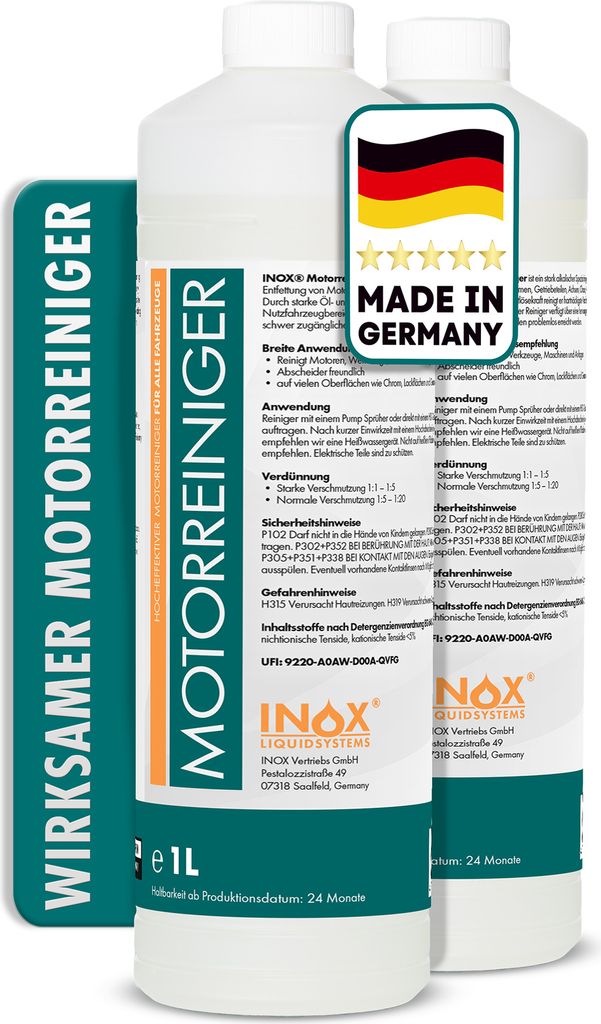 INOX Motorreiniger, 2x1L - Motorenreiniger Motor Reiniger Motorspülung Spülung