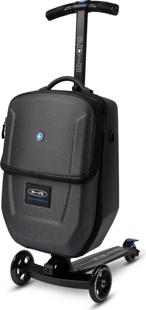 Micro Luggage 4.0 Valise Trottinette - Bagage Cabine 33L Noir 2-en-1