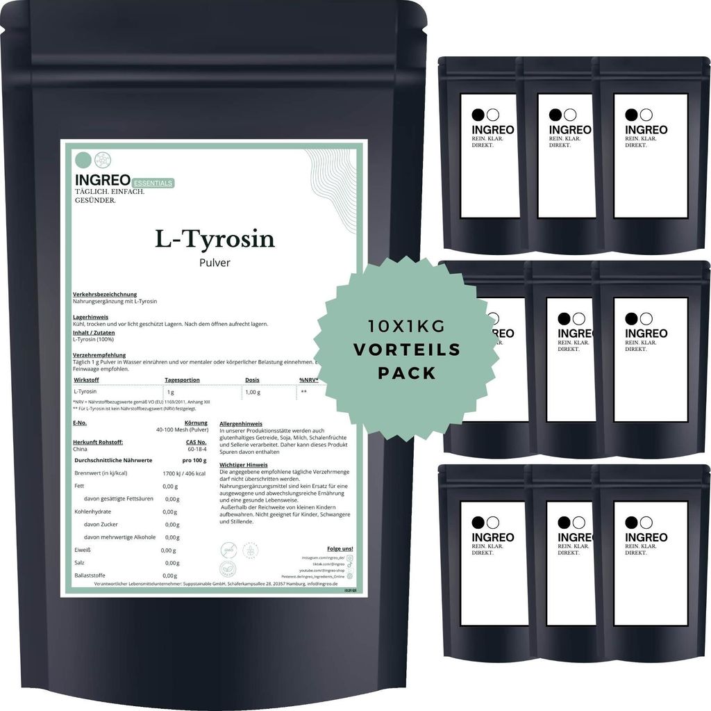 L-Tyrosin Pulver (40-100 Mesh) – 10kg (10X1kg)
