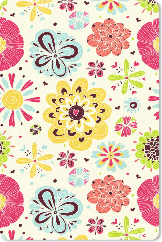 MuchoWow Mauspad Mousepad Herz - Blumen - Muster 18x27 cm - Mousepads - Maus Mat - Pad - Mausunterlage