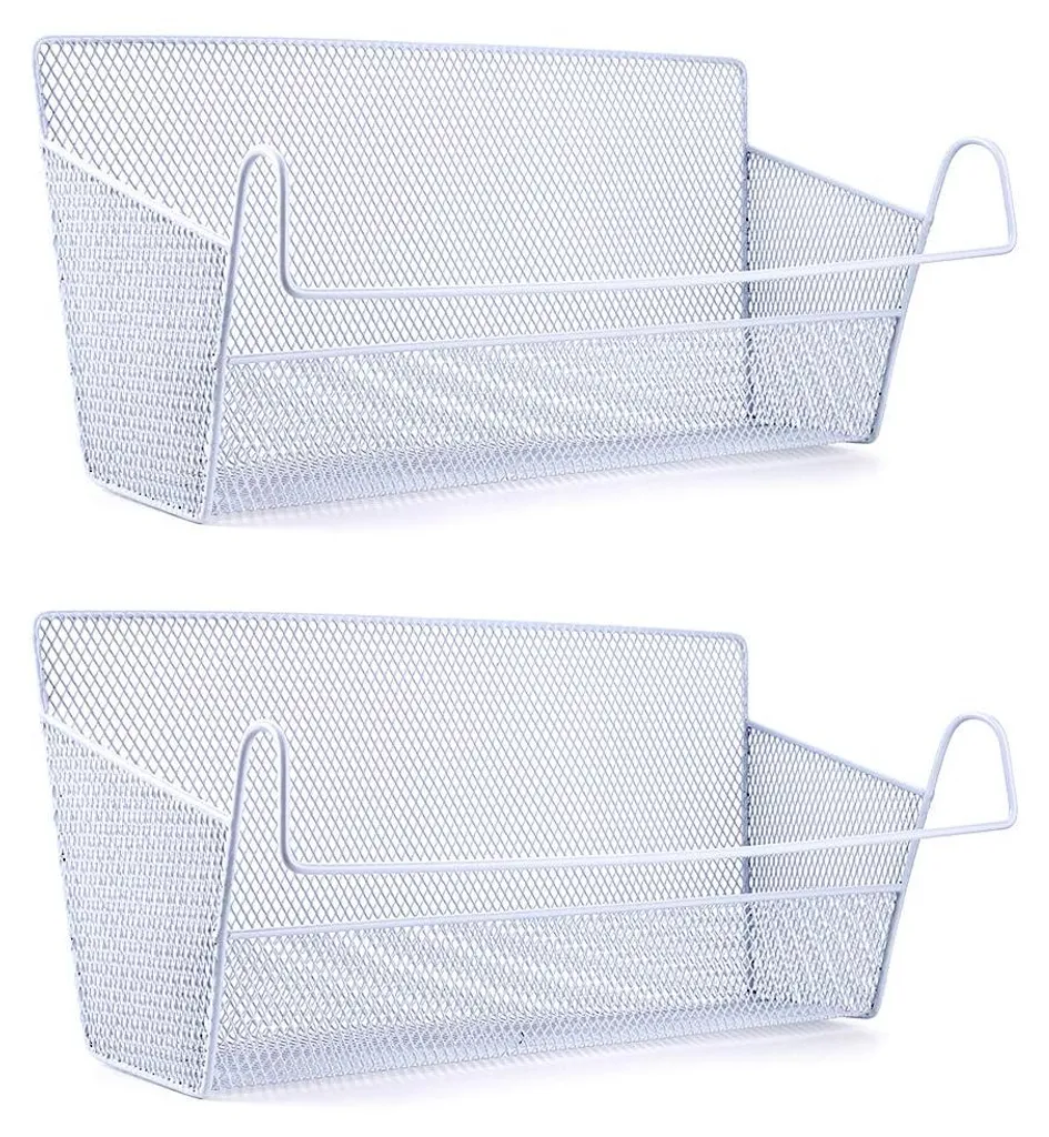 Panier de rangement de lit suspendu en acier avec larges crochets de 4cm