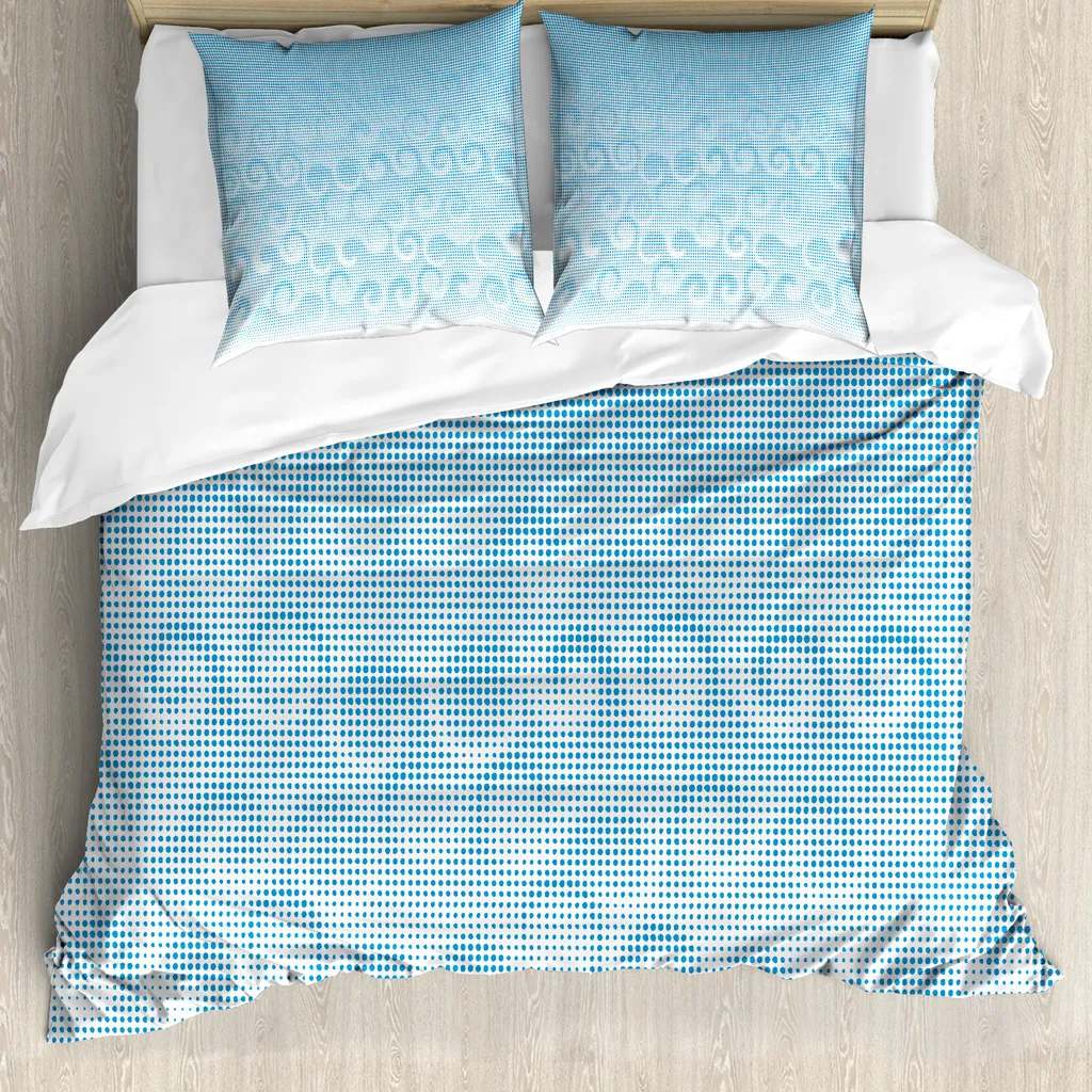 ABAKUHAUS Copripiumino Astratto 155x220 - Set Letto Antiacaro Azzurro