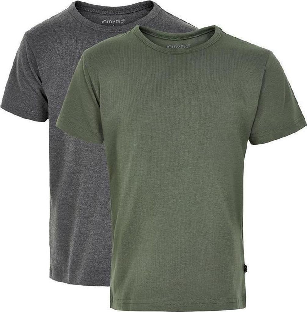 Minymo Doppelpack Basic T-Shirts blaugrau 98 Produktbild 