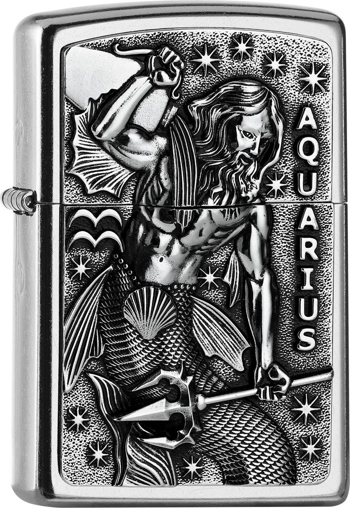 Zippo Feuerzeug Aquarius Tierkreiszeichen Wassermann Street Produktbild 