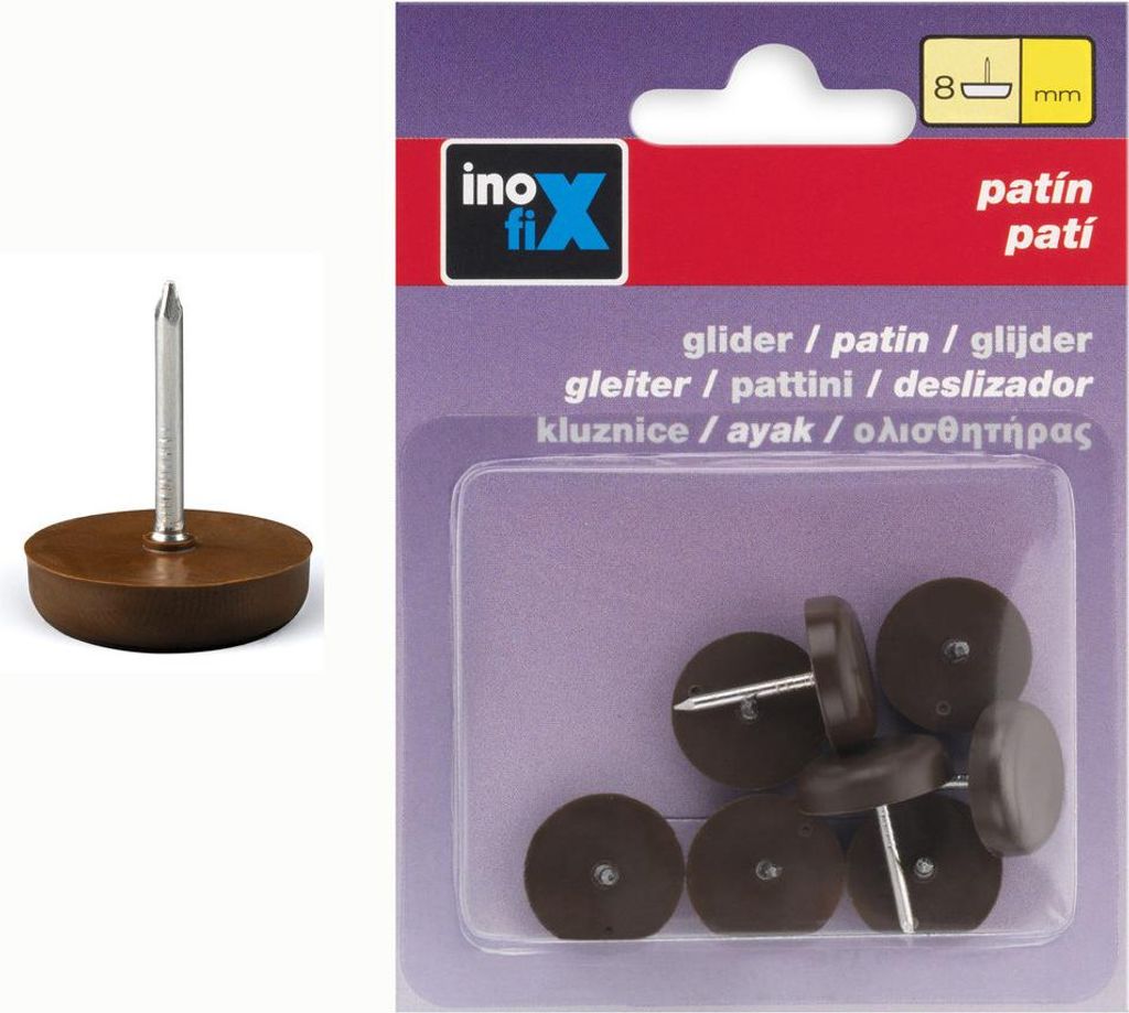 Plastiqx8 Gummirolle mit 18 mm Diamantnagel, braun – Inofix